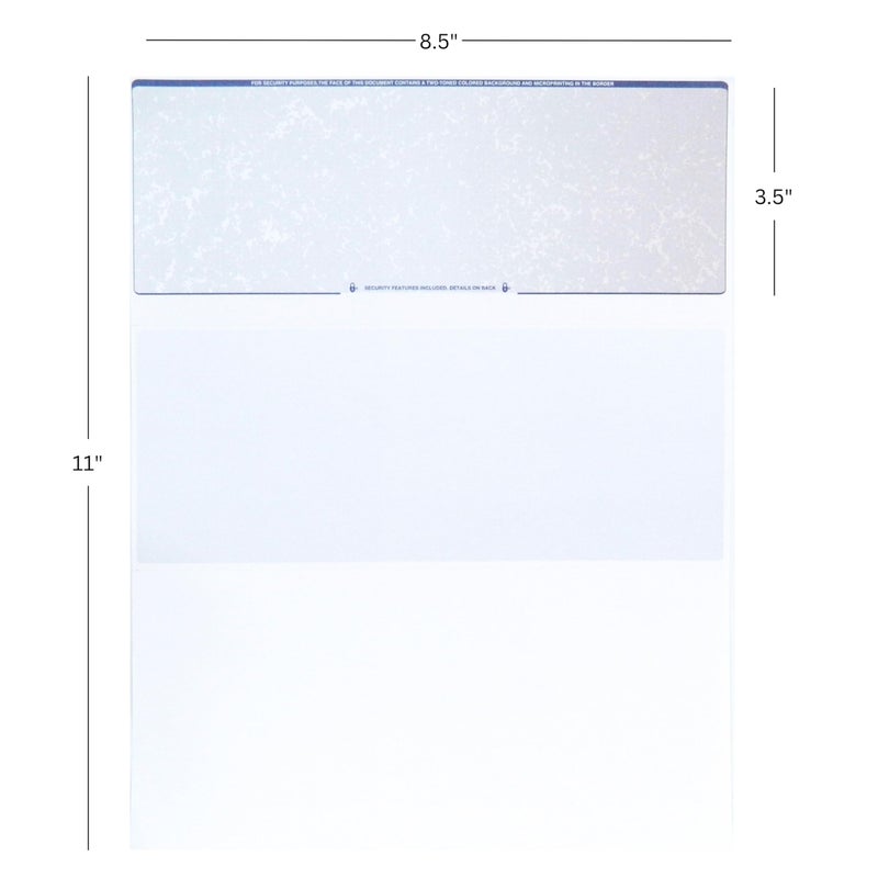 EnDoc Computer Check Paper - 50 Sheets - Business Checks on Top and Stub on Bottom - Security Features & Laser Printer Compatible with Quickbooks Blank Check Stock - Blue Red - Image 2